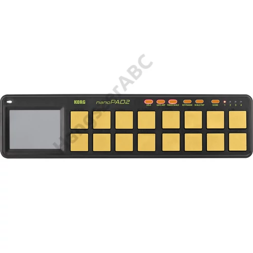 KORG NANOPAD2-ORGR, Kompakt, ütőpados, USB MIDI-vezérlő, narancs-zöld