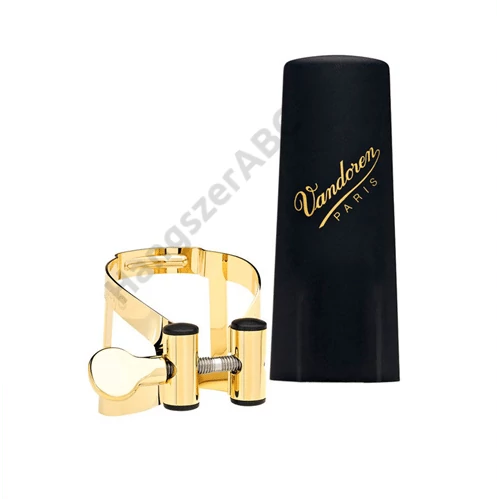 Vandoren LC56DP M/O arany lakkos szorító + műanyag kupak Szopránszaxofon fúvókára