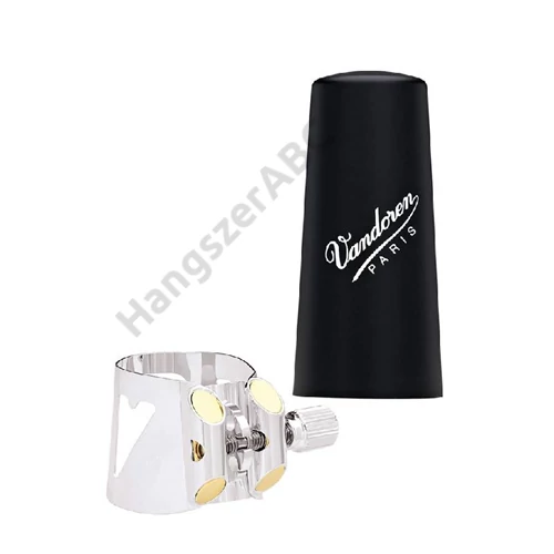 Vandoren LC04P Optimum ezüstözött szorító + műanyag kupak Basszusklarinét fúvókára