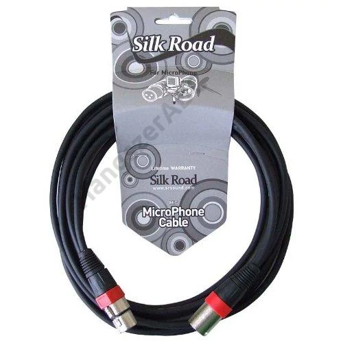SILK ROAD Mikrofonkábel, 9m, fekete, XLR-XLR