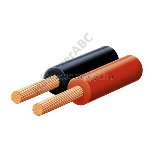 SAL KL 0,5-10X Hangszóróvezeték, piros-fekete, 2x0,5mm, 10m