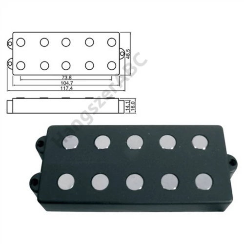 Bas v.d. Broek PU-965-BK Pickup, MM-model, 5 húrhoz, fekete