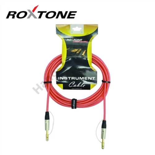 Roxtone TGJJ100L3-TRD 6,3 Jack - 6,3 Jack professzionális gitárkábel, 3m (transparent piros)