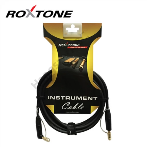 Roxtone GGJJ110L5 6,3 Jack mono - 6,3 pipa Jack mono professzionális gitárkábel, 5m (fekete)