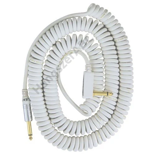 Vox VOXCOILCABLE, VCC-90WH, retro, spirál gitárkábel, 9m, fehér