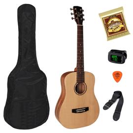 Cort ADMini-OP akusztikus mini gitár Szett, matt natúr, tokkal