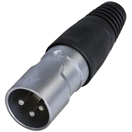 REAN XLR 3P kábelcsatlakozó papa, IP65, krom/ón - ömlesztve csomagolt