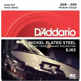 D'Addario EJ63 4 húros banjo húrkészlet 009-030, nikkel, medium gauge