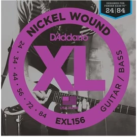 D'Addario EXL156 basszus gitár húrkészlet Fender Bass VI, húrkészlet 24-84, nikkel