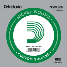 D'Addario NW026 különálló elektromos gitárhúr, nikkel, .026