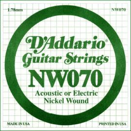 D'Addario NW070 különálló elektromos gitárhúr, nikkel, .070