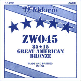 D'Addario ZW045 különálló akusztikus gitárhúr, 85/15 great american bronze, wound 045