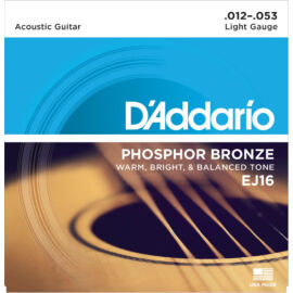D'Addario EJ16 akusztikus gitár húrkészlet 12-53 phosphor-bronze, lite