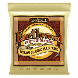 Ernie Ball Earthwood Folk Nylon Clear&Gold Ball End