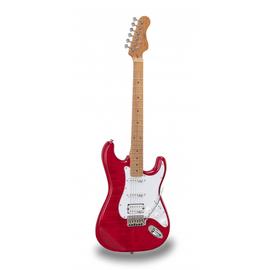SOUNDSATION RIDER-DELUXE-M RD - Dupla cutaway elektromos gitár 2 single coil + osztható humbucker hangszedővel és önzáró kulcsokkal (Wilkinson hardver, roasted juhar nyak+fogólap, lángolt fedlap)