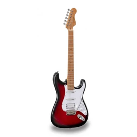 SOUNDSATION RIDER-DELUXE-M TGRD - Dupla cutaway elektromos gitár 2 single coil + osztható humbucker hangszedővel és önzáró kulcsokkal (Wilkinson hardver, roasted juhar nyak+fogólap, lángolt fedlap)