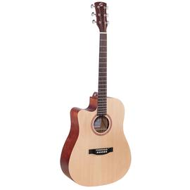 Soundsation GRAND TETON-DNCE-NT-LH - Dreadnought cutaway elektroakusztikus gitár, nyitott pórusú szatén felülettel, előerősítővel - Balkezes változat