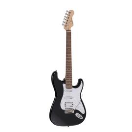 Soundsation RIDER-PRO-RSH BK - Double cutaway elektromos gitár 2 single coil + osztható humbucker pickuppel és önzáró kulcsokkal (Wilkinson mechanika, eco-rózsafa fogólap)