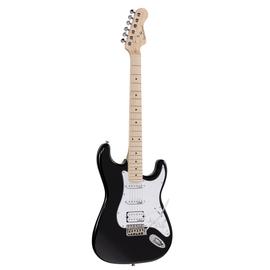Soundsation RIDER-PRO-MSH BK - Double cutaway elektromos gitár 2 single coil + osztható humbucker pickuppel és önzáró kulcsokkal (Wilkinson mechanika, juharfa fogólap)