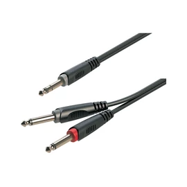 Soundsation JJJ-15BK - Y-adapter kábel: 6.3mm Jack papa SZTEREO - 2x6.3mm Jack papa MONO / 1.5m