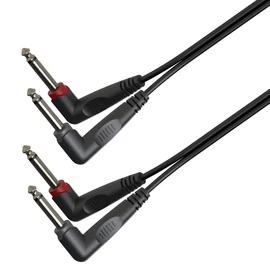Soundsation GL-2AJM2AJM06 - Adapter kábel: 2x6.3mm pipa Jack papa MONO - 2x6.3mm pipa Jack papa MONO / 0.6m