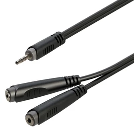 Soundsation GL-JSm2JSF02 - Y-adapter kábel: 3.5mm Jack papa SZTEREO - 2x6.3mm Jack mama SZTEREO / 0.2m