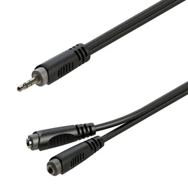 Soundsation GL-JSm2JSFm02 - Y-adapter kábel: 3.5mm Jack papa SZTEREO - 2x3.5mm Jack mama SZTEREO / 0.2m