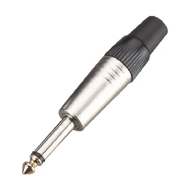 Soundsation SJ02M-B - Fém csatlakozó 6.3mm jack MONO (25 db-os csomag)