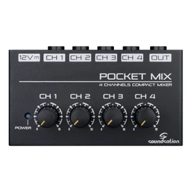 Soundsation POCKET-MIX - 4 csatornás mini mixer adapterrel