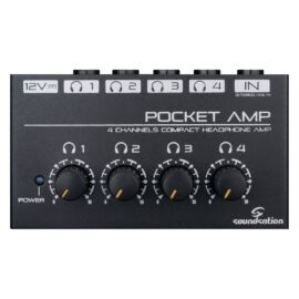 Soundsation POCKET-AMP - 4 csatornás mini fejhallgató erősítő adapterrel