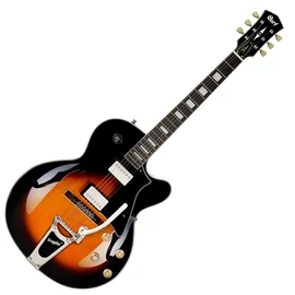 Cort YorktownBV-TAB with bag félakusztikus gitár tokkal, Bigsby-vel, tobacco sunburst + Választható ajándék