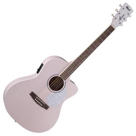 Cort JADE-Classic-PPOP with bag akusztikus Lady-gitár elektronikával, puhatokkal, pasztell rózsaszín