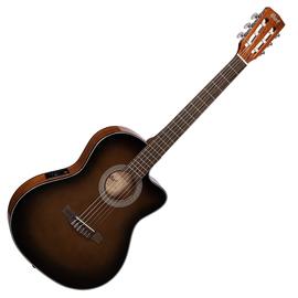 Cort JADE-E-Nylon-DBB akusztikus Lady-gitár, elektronikával, sötét barna burst