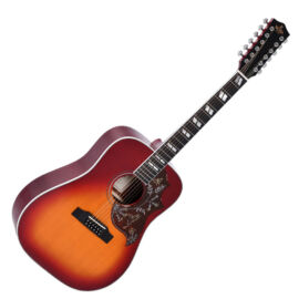 Sigma DM12-SG5 12 húros akusztikus gitár elektronikával, cherry sunburst