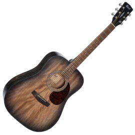 Cort Earth60M-OPTB akusztikus gitár, fekete burst - elérhető 2022 márciusa után