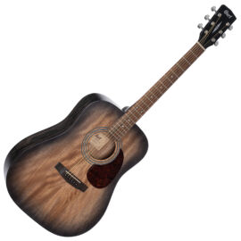 Cort Earth60M-OPTB akusztikus gitár, fekete burst - elérhető 2022 márciusa után