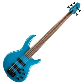 Cort C5-Deluxe-CBL elektromos basszusgitár, Markbass Preamp, öthúros, kék
