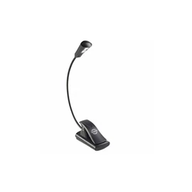 König & Meyer kottalámpa - 2 LED Flex Light – 1x2 LED-es, csíptethető, 3 db AAA elemmel vagy 110-240 V AC adaprel táplálható, flexibilis nyakkal, fekete