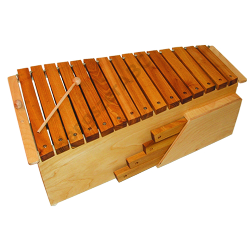 ORFF 2 oktávos dobozos fa xilofon (C-C" pótlapok F#, B,F#', B') ütővel Egzóta fából