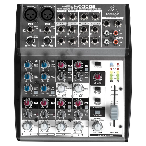 Behringer XENYX 1002 keverő XENYX mikrofon előerősítővel 10 bemenet 2-Bus