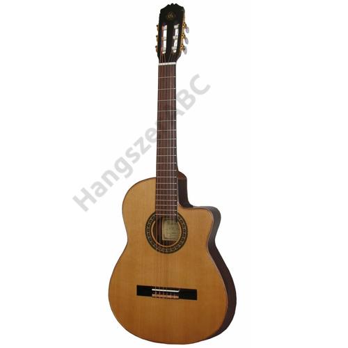 JCE-NATALIA CUTAWAY - Tömör cédrus fedlapos Cutaway klasszikus gitár Belcat előerősítővel
