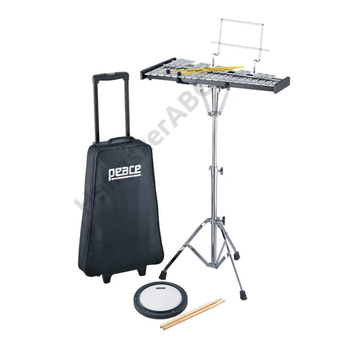 BK-3000R - Professional glockenspiel bell kit with stand, pad and trolley carrying bag