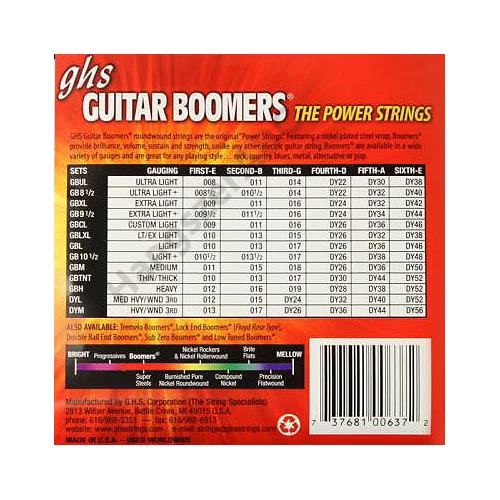 GHS GB8 1/2 el.húr - Boomers, Ultra Light +,  8,5-40