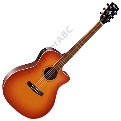 Cort GA-MEDX-LVBS akusztikus gitár elektronikával, Vintage Burst