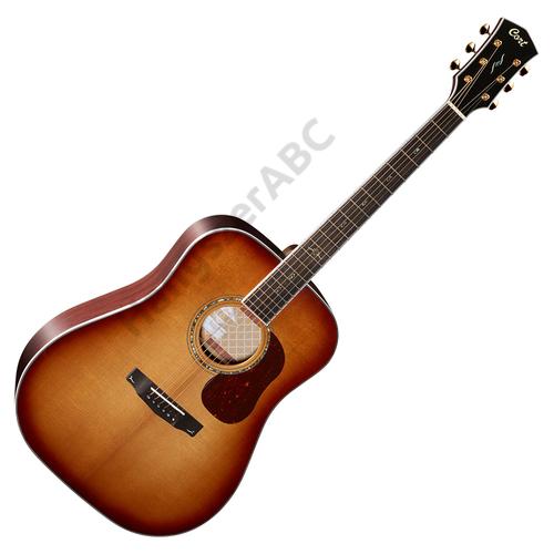 Cort Gold-D8-LB with case akusztikus gitár, All solid, világos burst