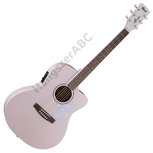 Cort JADE-Classic-PPOP with bag akusztikus Lady-gitár elektronikával, puhatokkal, pasztell rózsaszín