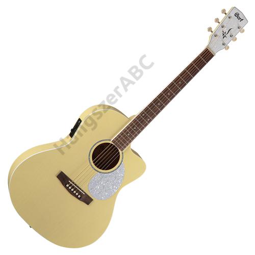 Cort JADE-Classic-PYOP with bag akusztikus Lady-gitár elektronikával, puhatokkal, pasztell sárga