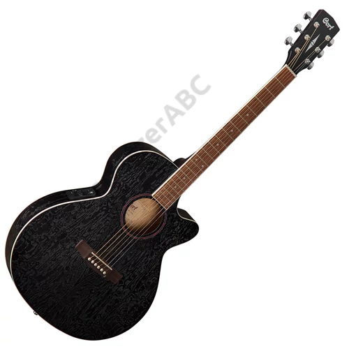 Cort SFX-AB-OPBK akusztikus gitár EQ-val, Ash Burl, fekete
