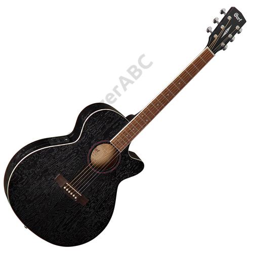Cort SFX-AB-OPBK akusztikus gitár EQ-val, Ash Burl, fekete