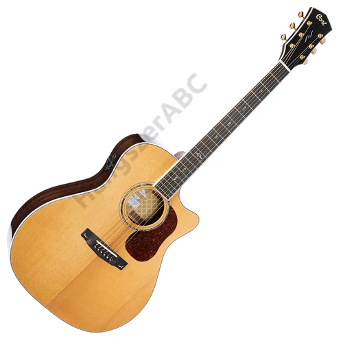 Cort Gold-A8-NAT with case akusztikus gitár Fishman elektronikával, félkemény tokkal, All solid, natúr